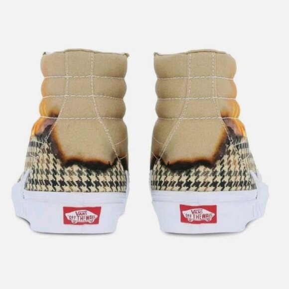 VANS Sk8-Hi BOLT Big Reveal Shoes TAUPE/ WHITE Sz US 10.5 Men/ 12 Women - Picture 5 of 7